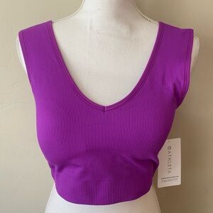 Athleta Aurora Muscle Plunge Bra D-DD Medium Purple Orchid NWT